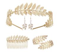 Diyxisk Set Accessori Dea Greca 4 Pezzi L'Ornamento Per Capelli Della Dea Greca Gr oddess Costume Adatto per Matrimoni Fascia Della Dea Romana Adatta Feste Balli Sfilate Moda