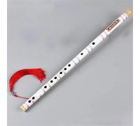 Dizi Kit Flauto Di Bambù Strumento Musicale A Una Sezione Chiave E/FA/G Dizi Foro Aperto Trasversale(White,G)