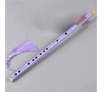 Dizi Kit Flauto Di Bambù Strumento Musicale A Una Sezione Chiave E/FA/G Dizi Foro Aperto Trasversale(Purple,G)