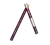 Dizi Kit Flauto In Corno Nero A Due Sezioni In Ottone A Doppio Inserto Strumento Per Flauto Orizzontale In Bambù Amaro Con Vernice Rossa(E Key)