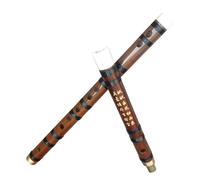 Dizi Kit Flauto Traverso Per Principianti A Due Sezioni A Inserto Singolo, Bambù Amaro Collegato Al Flauto In Filo Nero Di Rame(E Key)