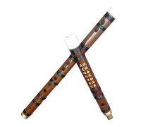Dizi Kit Flauto Traverso Per Principianti A Due Sezioni A Inserto Singolo, Bambù Amaro Collegato Al Flauto In Filo Nero Di Rame(G Key)