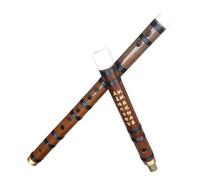 Dizi Kit Flauto Traverso Per Principianti A Due Sezioni A Inserto Singolo, Bambù Amaro Collegato Al Flauto In Filo Nero Di Rame(F Key)