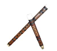 Dizi Kit Flauto Traverso Per Principianti A Due Sezioni A Inserto Singolo, Bambù Amaro Collegato Al Flauto In Filo Nero Di Rame(C Key)