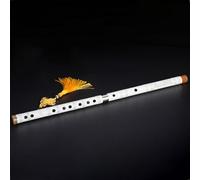 Dizi Kit Strumento Per Flauto Principiante Adulto Professionale Flauto Traverso In Bambù Amaro Spina Singola Rame Bianco(White,F Key)