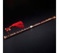 Dizi Kit Strumento Per Flauto Principiante Adulto Professionale Flauto Traverso In Bambù Amaro Spina Singola Rame Bianco(Brown,F Key)