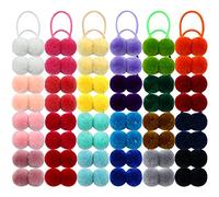 Dizila 48 pezzi/24 paia di elastici per capelli con pompon sfocati in colori caramella, elastici per coda di cavallo, palline soffici in gomma, accessori per capelli per bambine e bambini