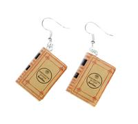 Dizionario Orecchini Miniblings Pendenti Libro Libri Lingua Beige