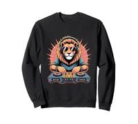 Dj Animale Leone Con Cuffie Divertente Felpa