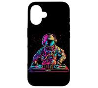 DJ Astronauta Space EDM Techno House Music Disco in vinile Custodia per iPhone 16