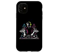 DJ at Turntables Electronic Music EDM Party Clubbing Graphic Custodia per iPhone 11