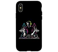 DJ at Turntables Electronic Music EDM Party Clubbing Graphic Custodia per iPhone X/XS