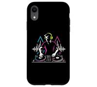 DJ at Turntables Electronic Music EDM Party Clubbing Graphic Custodia per iPhone XR
