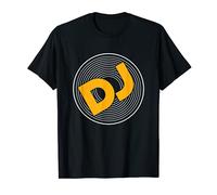 DJ Bass Musica Rock Giradischi Cuffie Partito Suono Deejay Maglietta