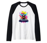 DJ Bee in Stile Pop Art retrò Maglia con Maniche Raglan