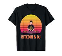 DJ Bitcoins Art Music Amante Design Blockchain batte Bitcoin Maglietta