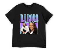 Dj Bobo 90S Style Eurodance T-Shirt Short Sleeve Tee New Edition Short Big And Tall T Shirts for Men Black 3XL