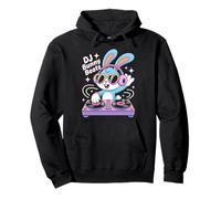 DJ Bunny Beats Animale Divertente DJ Felpa con Cappuccio