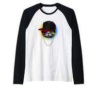 DJ Cat And Music Funny Cute Kitten Cats Lovers Maglia con Maniche Raglan
