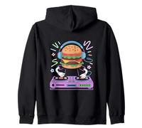 Dj Cibo Mix Divertente Burger Felpa con Cappuccio
