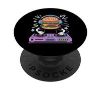 Dj Cibo Mix Divertente Burger PopSockets PopGrip Adesivo