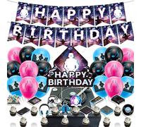 DJ, decorazioni per feste di compleanno, accessori musicali con striscione, topper per torte, cupcake, palloncini per feste rock