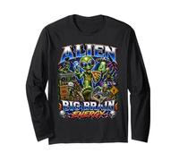 DJ Extraterrestre Corsa Rave Divertente Alien Bootleg Maglia a Manica