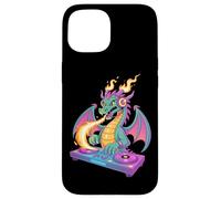 Dj Fiaba Drago Magico Fiamme Musicali Custodia per iPhone 15