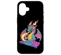 Dj Fiaba Drago Magico Fiamme Musicali Custodia per iPhone 16
