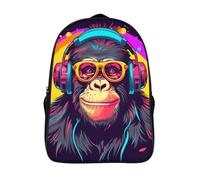 DJ Gorilla Zaini Casual Zainetto Adolescente Cartelle Uomo Donna Zaino Scuola Con Astuccio Zaino Da Viaggio Ragazzi Zainetti Per Bambini Borse A Zaino Per Campeggio Escursioni Daypacks 40x28x16cm