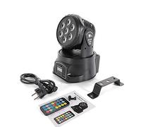 DJ - Luce da sera a LED, 7 x 8 W, con testa girevole per palco, 4 in 1 party light RGBW 9/14 canali, 4 modalità di controllo per illuminazione di scena DJ Discoteca Party Club