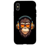 DJ Mad Monkey Ape Chimp Mix Club Musica Cuffie Danza Custodia per iPhone X/XS