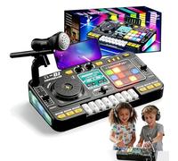 DJ mixer bambini 3 - 10 anni - DJ Pult giocattolo con microfono, luce LED, 100+ effetti sonori, tasti Piano, Scratch & Registrazione, DJ Controller Giocattolo musicale per ragazzi e ragazze, regalo
