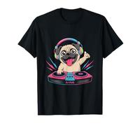 Dj Pug Con Cuffie Per Amanti Dei Cani Maglietta