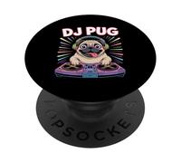 DJ Pug Musica E Amici Per Divertimento PopSockets PopGrip Adesivo