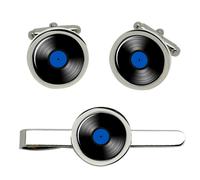 Dj Record Blue Label Gemelli E Fermacravatta Set