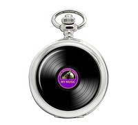 Dj Record Viola Etichetta Orologio da Tasca