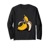 DJ Scimmia sulla Banana - Divertente Motivo Musicale per i Fan di Techno Maglia a Manica