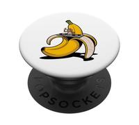 DJ Scimmia sulla banana - Divertente motivo musicale per i fan di Techno PopSockets PopGrip Adesivo