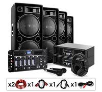 DJ Set sonoro "Bass First Pro Bluetooth" 2 x Amplificatori 4 x Casse 4000W