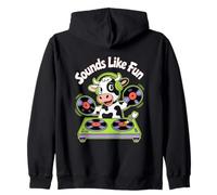 Dj Sounds Like Fun Mucca Amici Felpa con Cappuccio