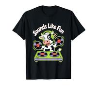 Dj Sounds Like Fun Mucca Amici Maglietta