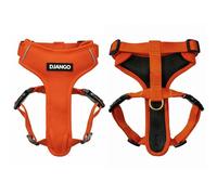 DJANGO Adventure - Pettorina per cani di piccola taglia, elegante e resistente, per avventure all'aperto e uso quotidiano, in neoprene, regolabile, per cani, con bordino riflettente e anello a D in