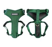 DJANGO Adventure - Pettorina per cani di taglia media, elegante e resistente, per avventure all'aperto e uso quotidiano, in neoprene verde foresta, regolabile, con profili riflettenti, anello a D in