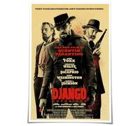 Django Unchained - Poster da parete in stile retrò, stampa giclée su tela, per corridoio, decorazione verticale su tela, per soggiorno, 20 x 30 cm