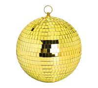 DJBoomy Palla da discoteca a specchio da 20,3 cm: decorazioni dorate | Sfera a specchio con anello per appendere il soffitto della casa, per feste, Natale, giardino, camera da letto, casa