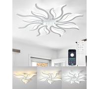 DJChen Lampadario Led Moderno Soggiorno, Plafoniera Led Soffitto Dimmerabile, 78CM 58W 5800lm 3000K-6000K Lampadario Grande Dimensione Design Per Salotto, Cucina, Camera Da Letto(matrimoniale)-bianco