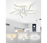 DJChen Lampadario Led Soffitto Camera Da Letto, Lampadari Led A Soffitto Moderni Fiore 68cm, Dimmerabile 3000K-6000K, 38W, 3800lm, Plafoniere Led A Soffitto Design Per Soggiorno Cucina-bianco