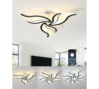 DJChen Plafoniera Led Soffitto 60 CM, Lampadari Led A Soffitto Moderni, 28W, 3000K-6000K, 2200LM, Dimmerabile Comely Lampada Soffitto Per Corridoio Cucina Camera Da Letto Cameretta Bambina-nero