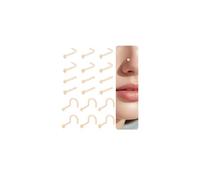 DJCIW Set di 18 piercing da naso in bioflex color carne, 6 stili di fermi per piercing alla pelle, testa rotonda piatta, anelli da naso in plastica ipoallergenica, per lavoro, scuola, chirurgia